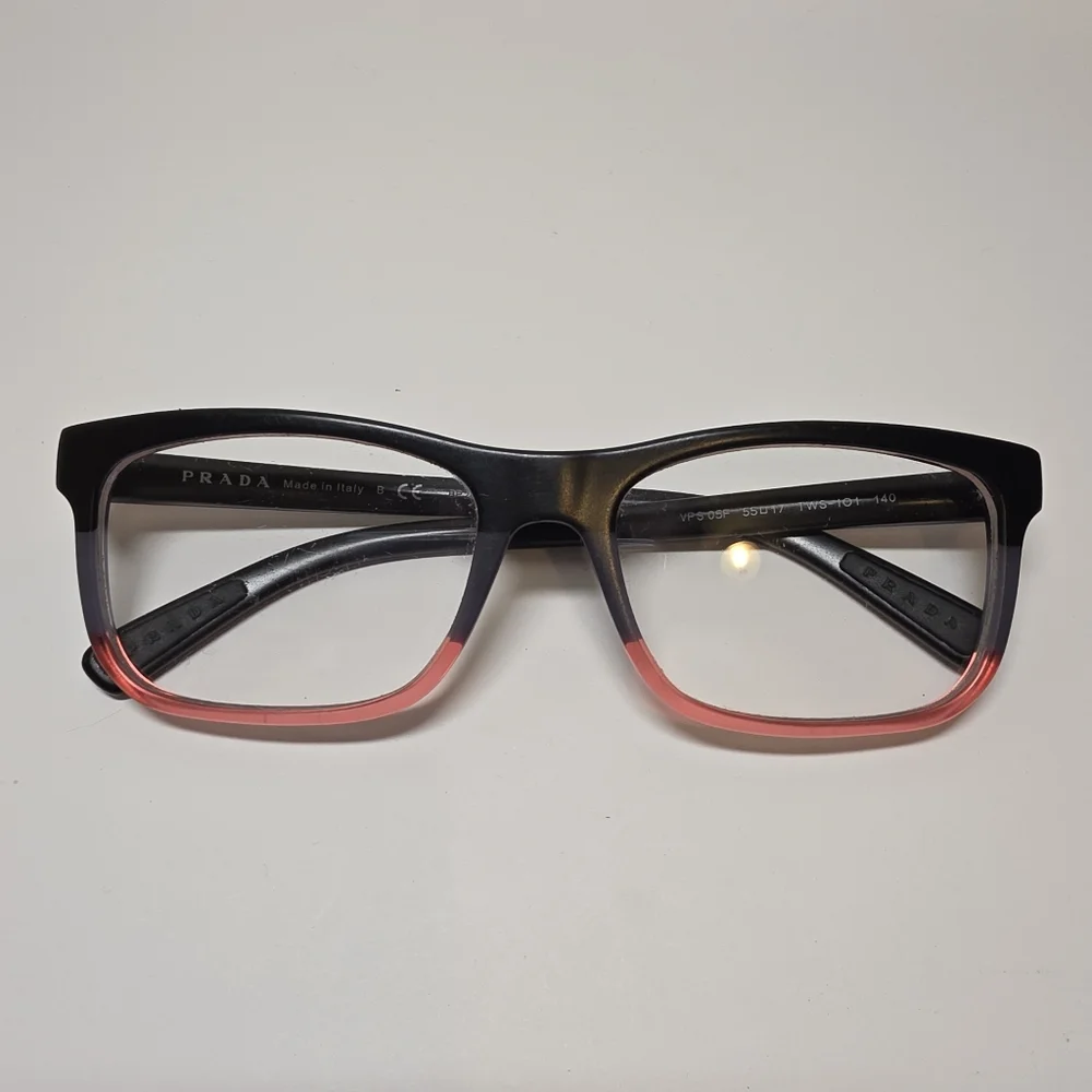 Authentic Prada VPS 05F TWS-101 Black Pink Gradient Eyeglass Frames 55-17-140